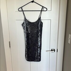 Forever 21 Shimmering Silver Velvet Blouse